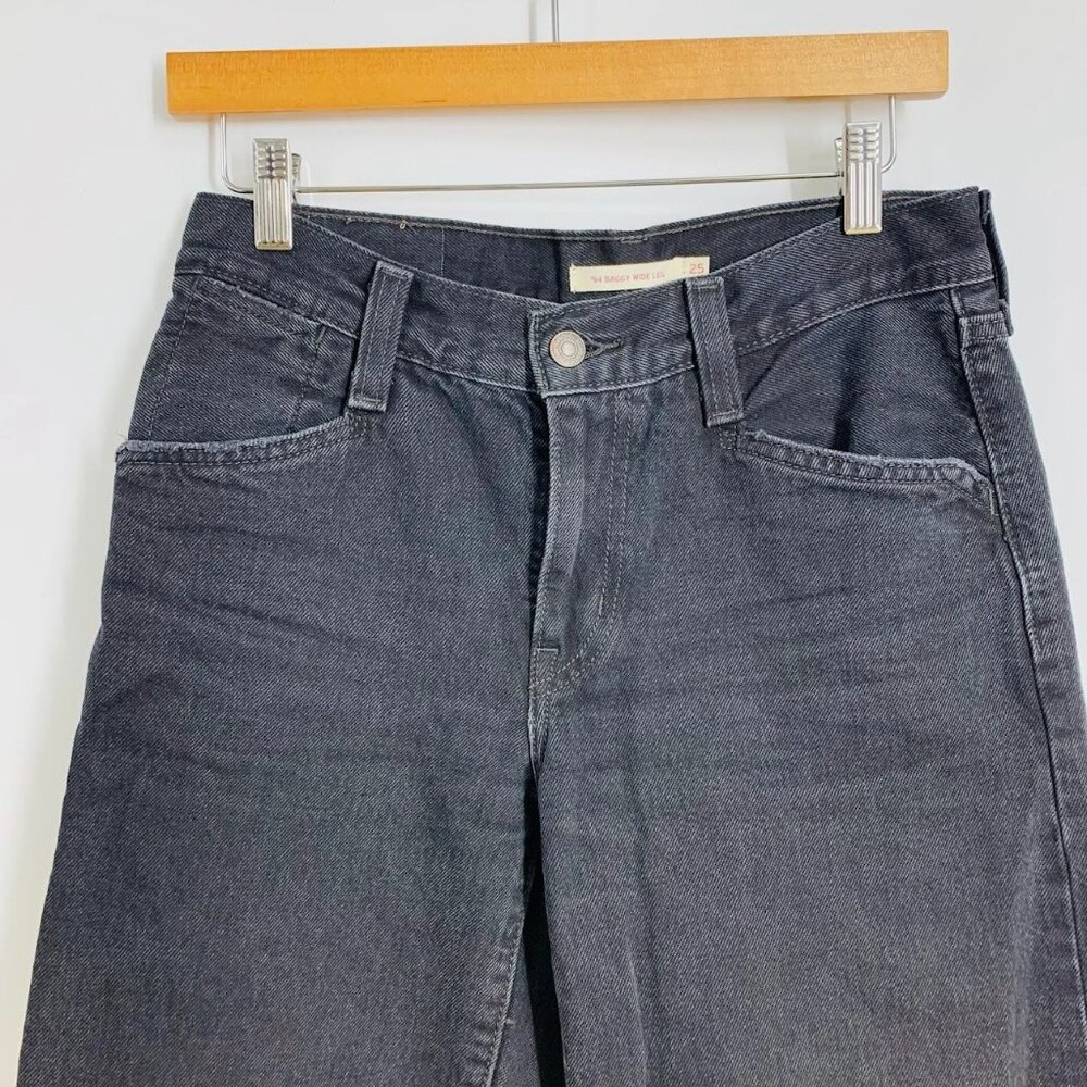 Levi's '(94 Baggy Wide Leg Raw Hem Cotton Denim Jeans Size 25 - Picture 4 of 15